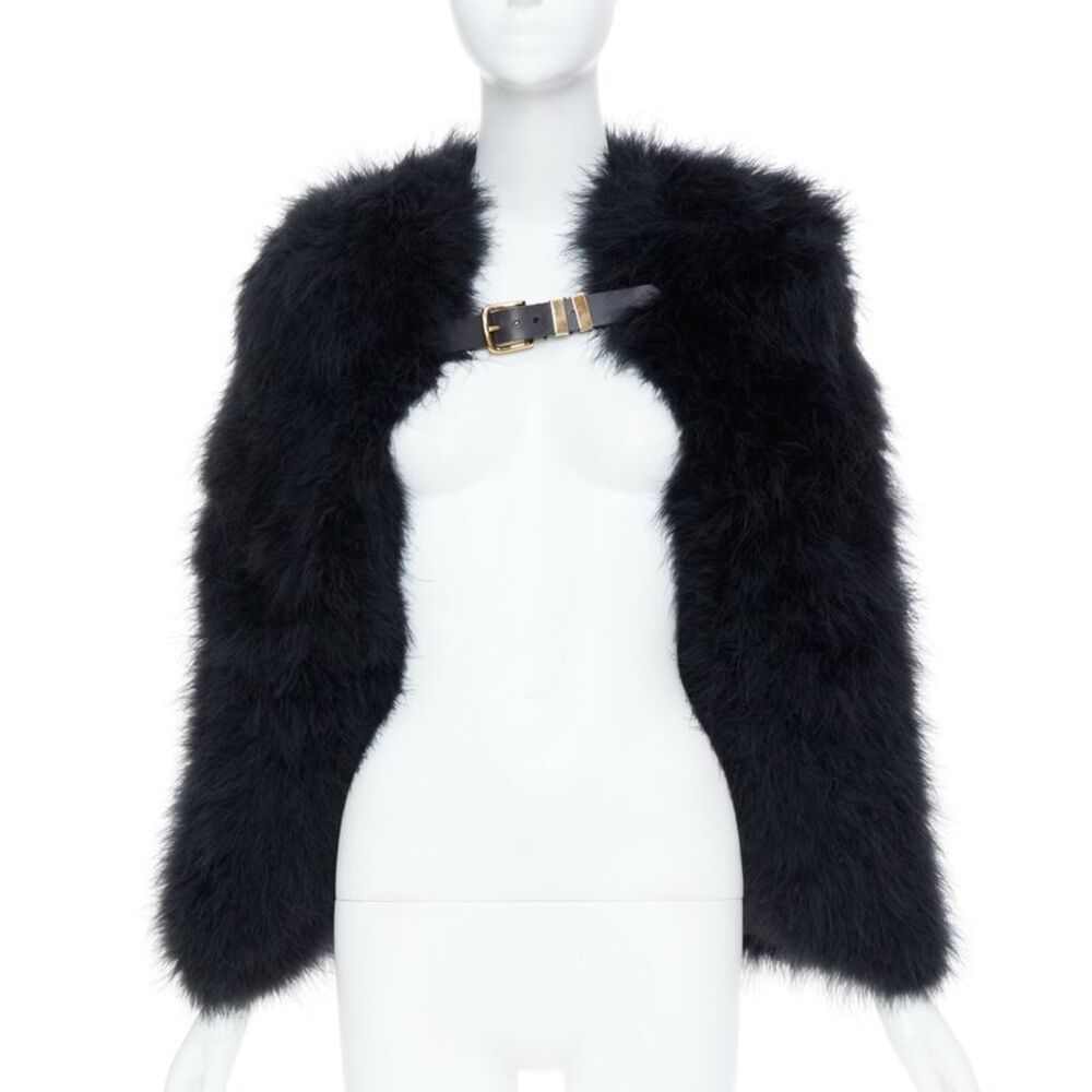Balmain 2014 Black Feather Cape Bolero